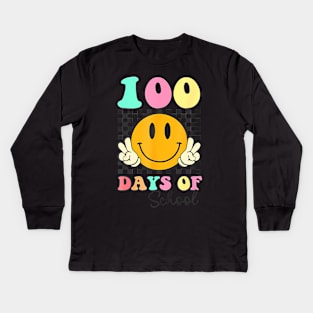 100 Days Of School Teacher Kids 100th Day Of School Kids Long Sleeve T-Shirt